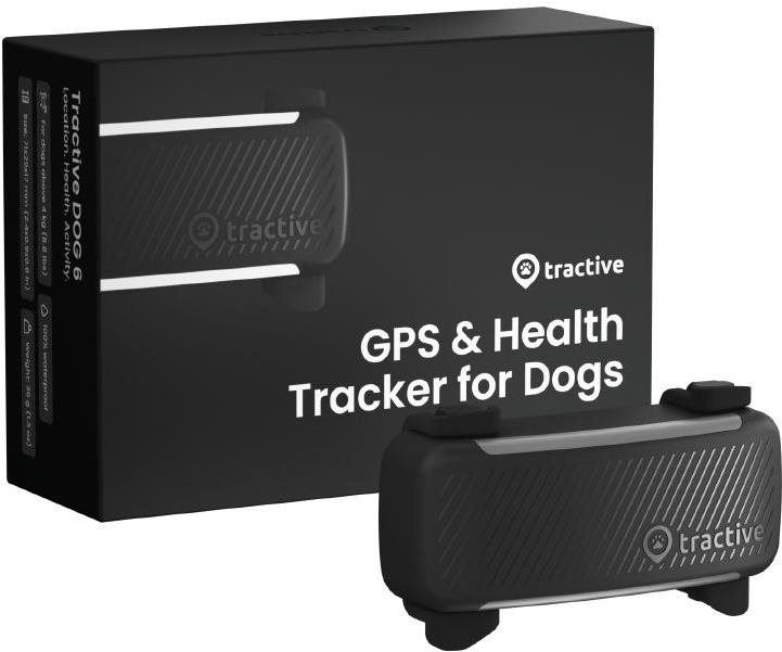 Tractive DOG 6 GPS nyomkövető kutyáknak és egészségügyi monitor, fekete szín
