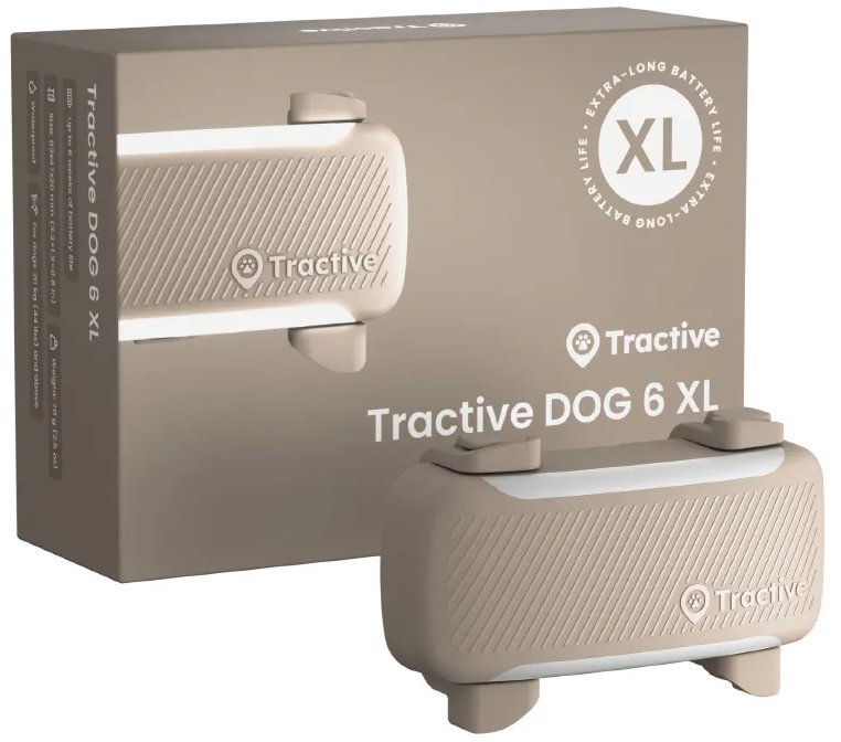 Tractive DOG 6 XL GPS nyomkövető kutyáknak egészségfigyelővel és riasztásokkal, barna