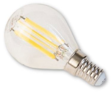 Tesla Miniglobe FILAMENT RETRO E14, 4W, 230V, 470lm, 25 000h, 4000K nappali fehér, 360°, átlátszó