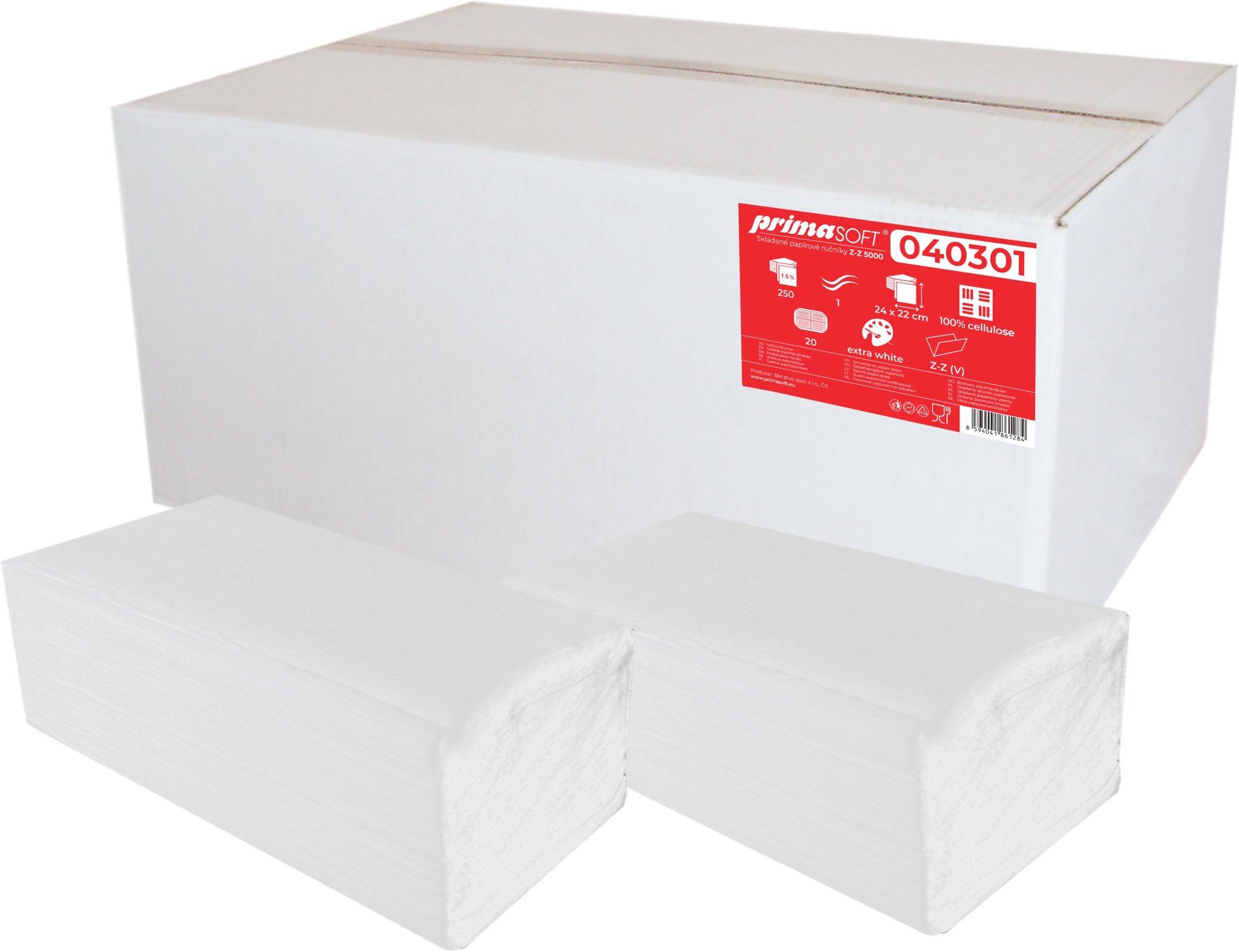 PRIMASOFT ZZ fehér, 5000 db (20× 250 db)