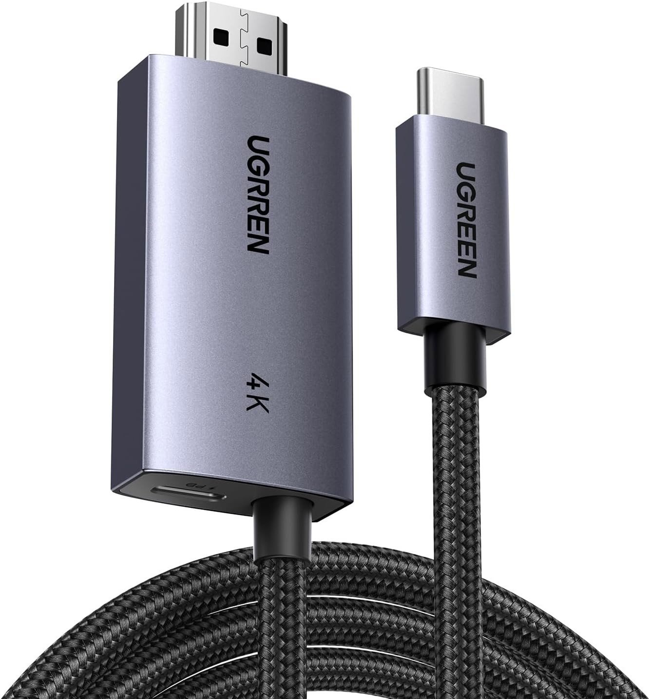 UGREEN USB C to 4K@60Hz Unidirectional HDMI Cable 2M with 100W PD Fast Charging Adapter