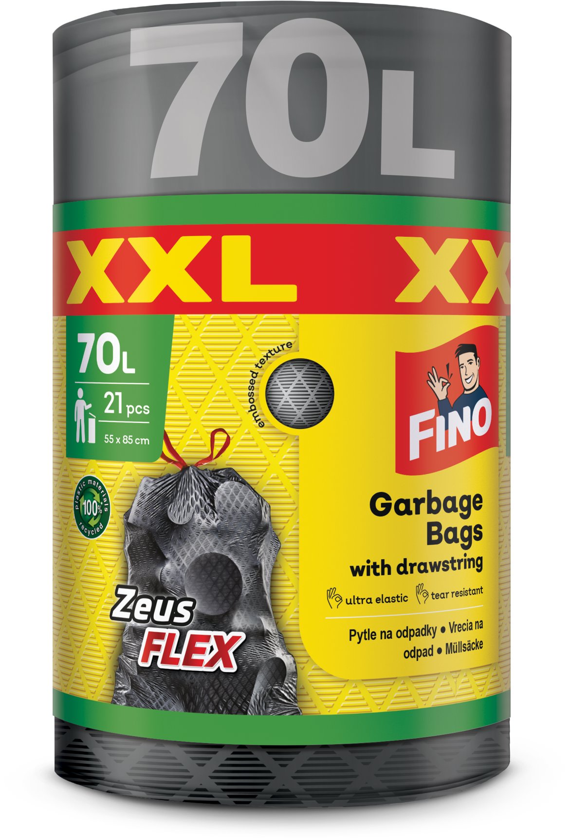 FINO Zeus FLEX összehúzható zsákok 35µm, 70 l, 21 darab