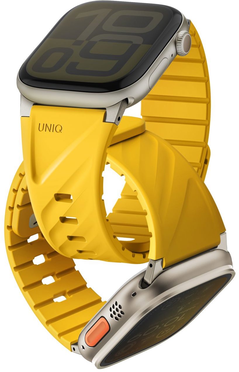 UNIQ Fluo Apple Watch 49 / 46 / 45 / 44 / 42 / 41 / 40 mm szíj - Golden Yellow