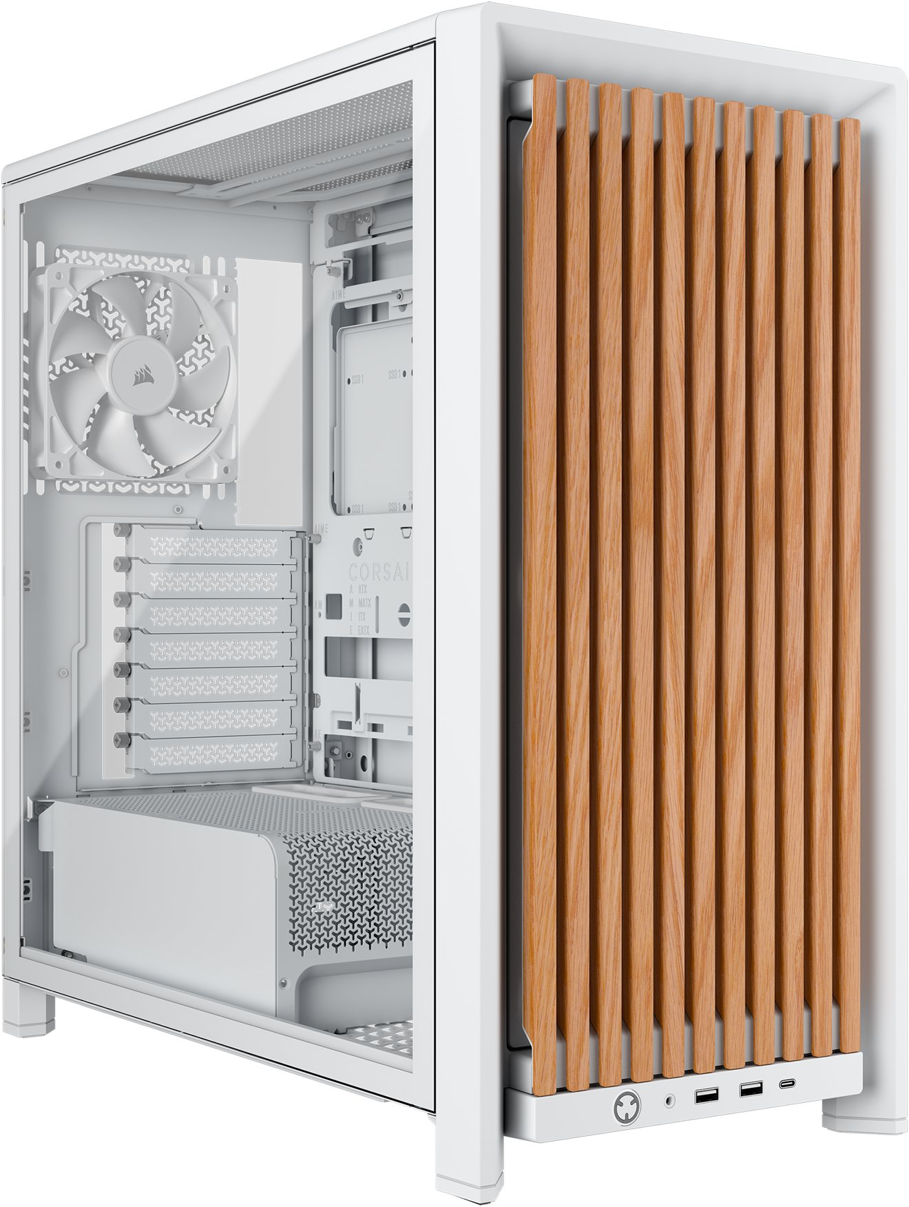Corsair FRAME 4000D WOOD RS Modular Mid-Tower - White/Oak