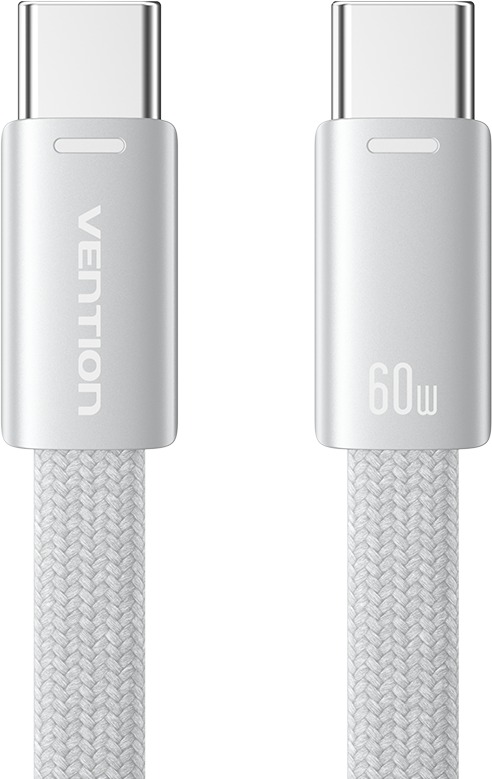 Vention Flat USB 2.0 Type-C Male to Type-C Male Cable Aluminum Alloy Type, 3 A, 2 m, Silver