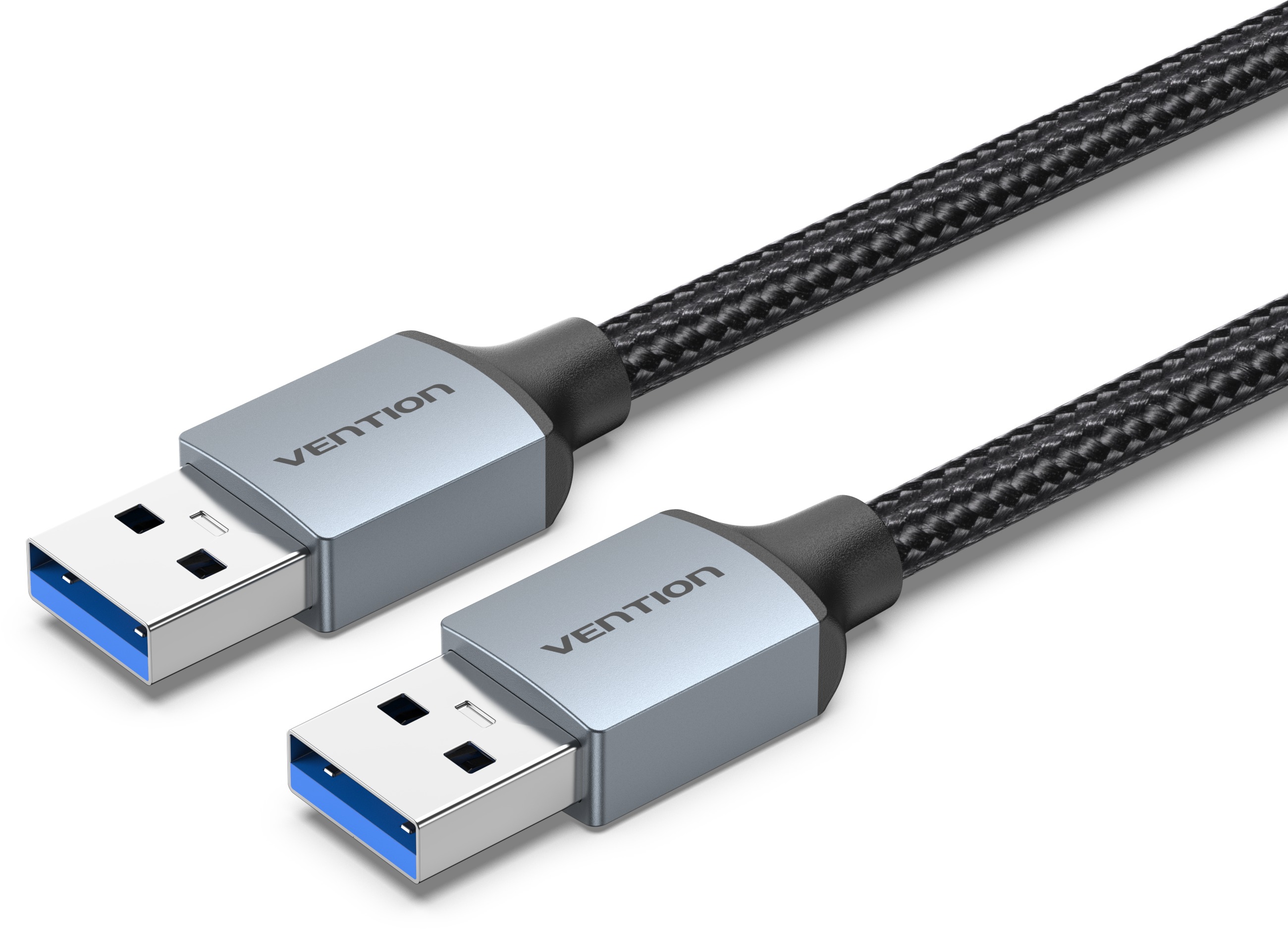 Vention Cotton Braided USB 3.0 A Male to A Male Cable 1M Gray Aluminum Alloy Type