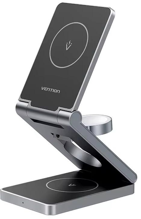 Vention 3in1 Wireless Folding MagCharger, Space Grey