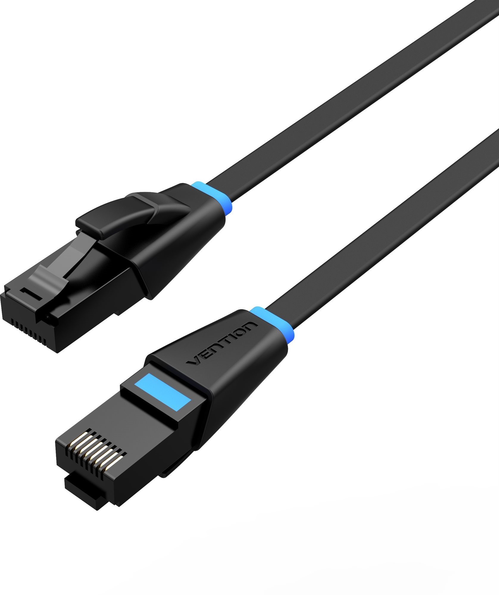 Vention Flat Cat.6 UTP Patch Cable, 0.5m, fekete