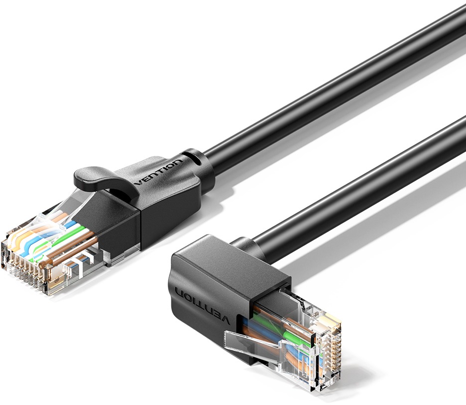 Vention Cat.6 UTP Downward Right Angle Ethernet Patch Cable 2M Black