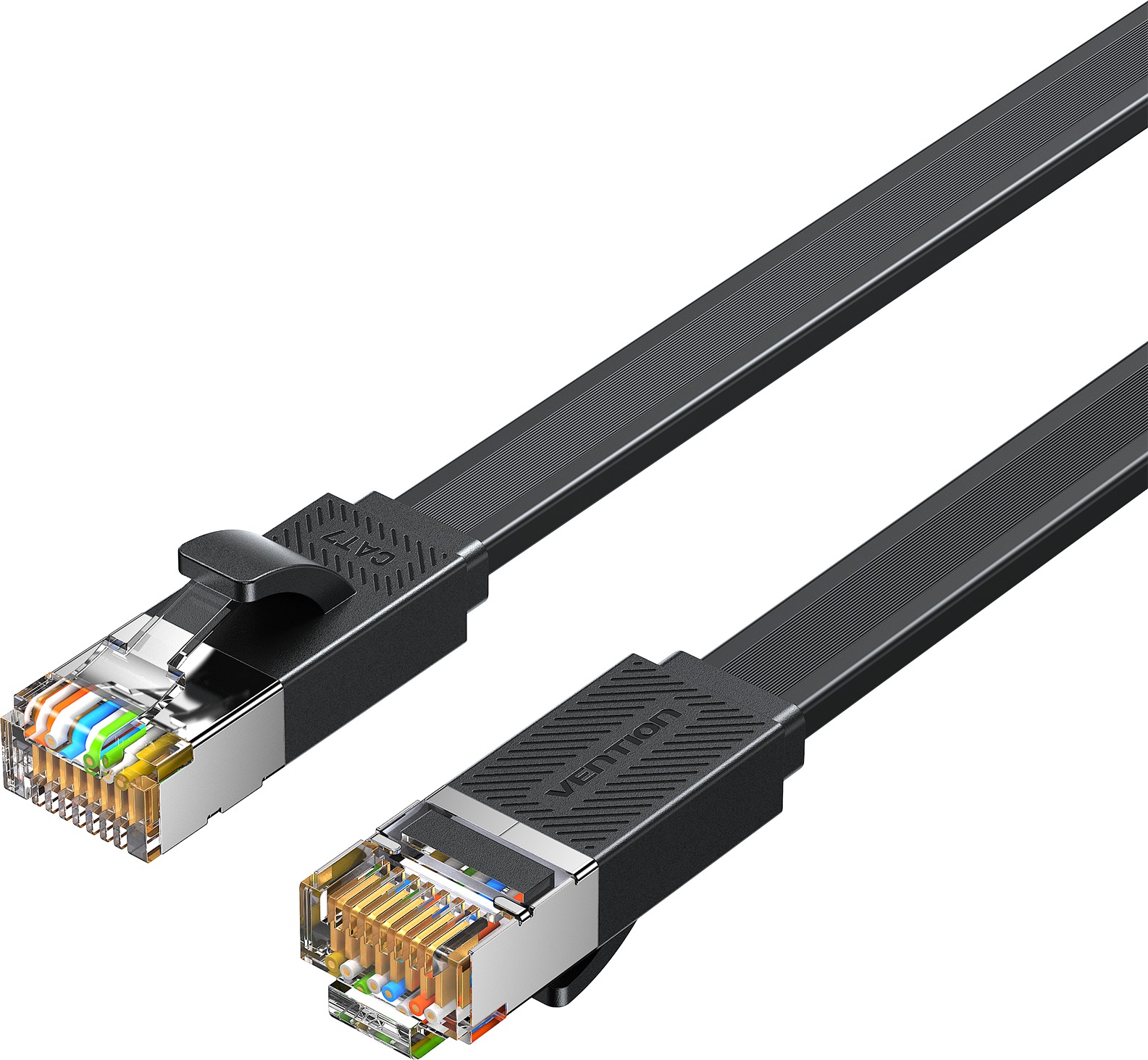 Vention Flat Cat.7 Ethernet Patch Cable 10M Black