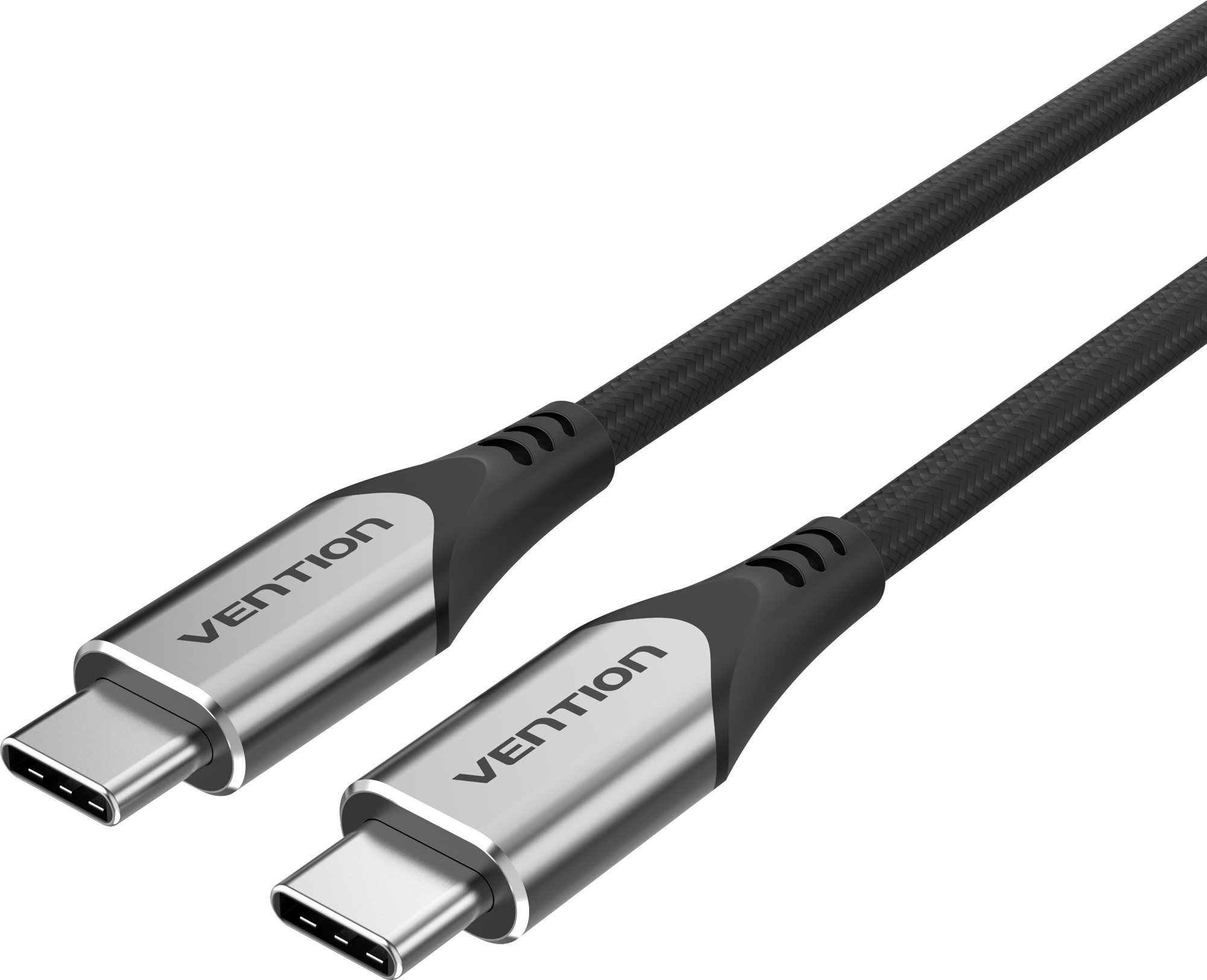 Vention Nylon Braided Type-C (USB-C) Cable (4K / PD / 60W / 5Gbps / 3A) 1.5m Gray