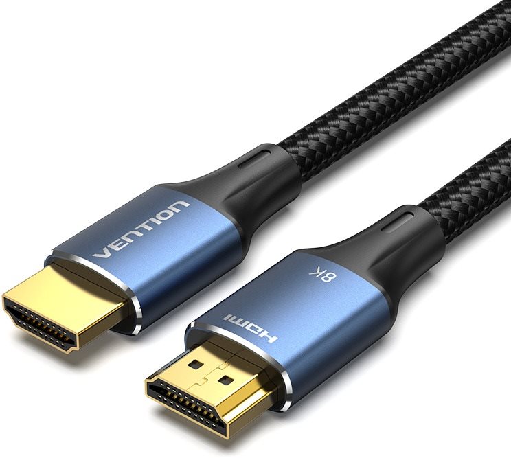 Vention Cotton Braided HDMI 2.1 Cable 8K 1.5m Blue Aluminum Alloy Type