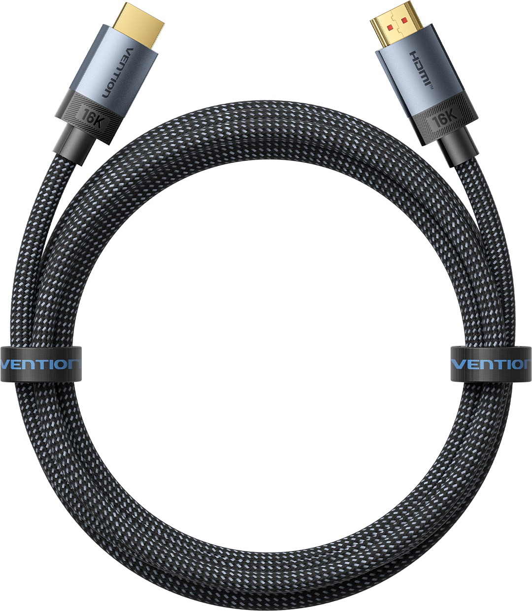 Vention Fabric Braided HDMI-A Male to Male HD Cable 16K 1,5m Gray