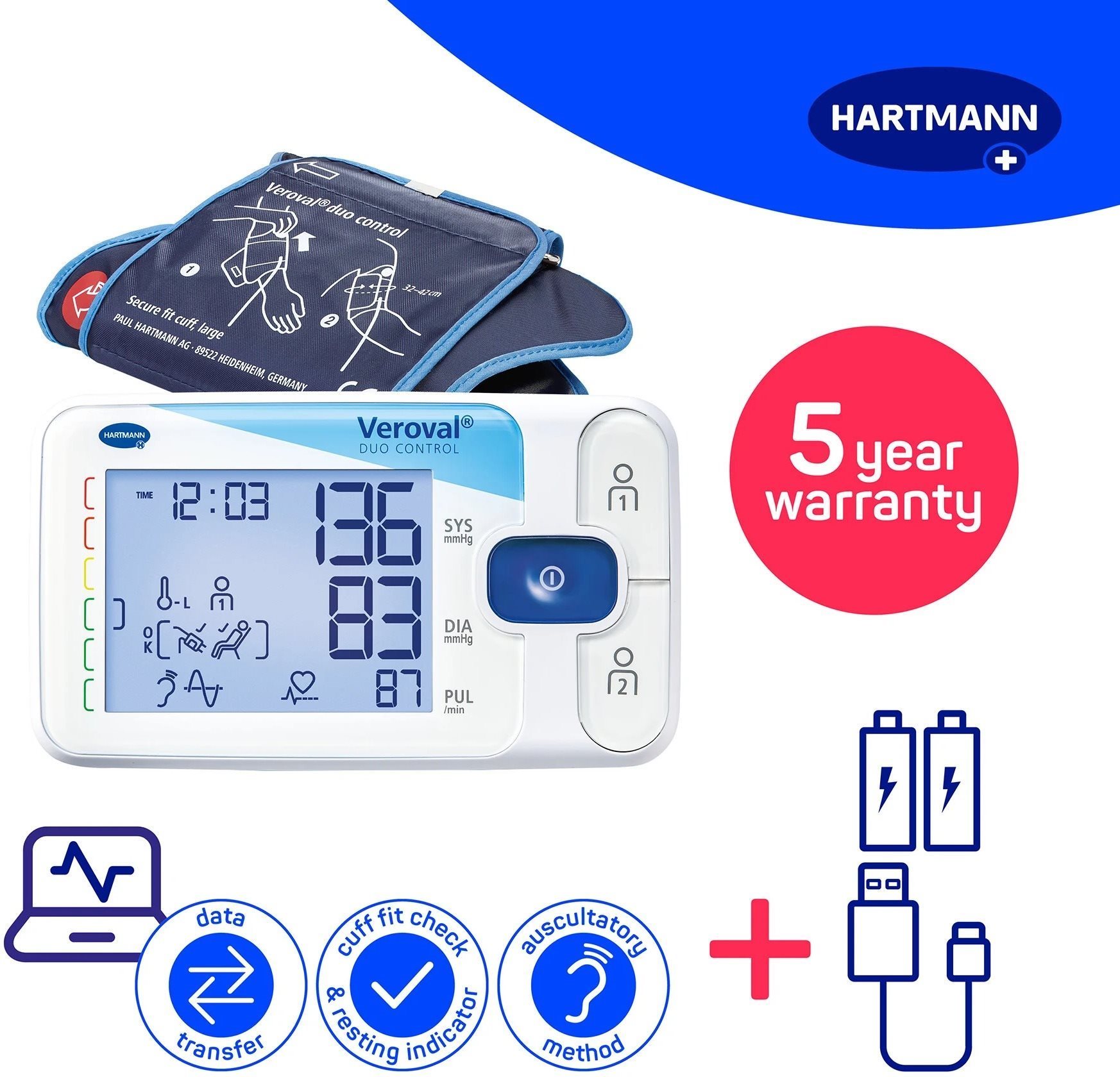 HARTMANN Veroval Duo Control, Bluetooth