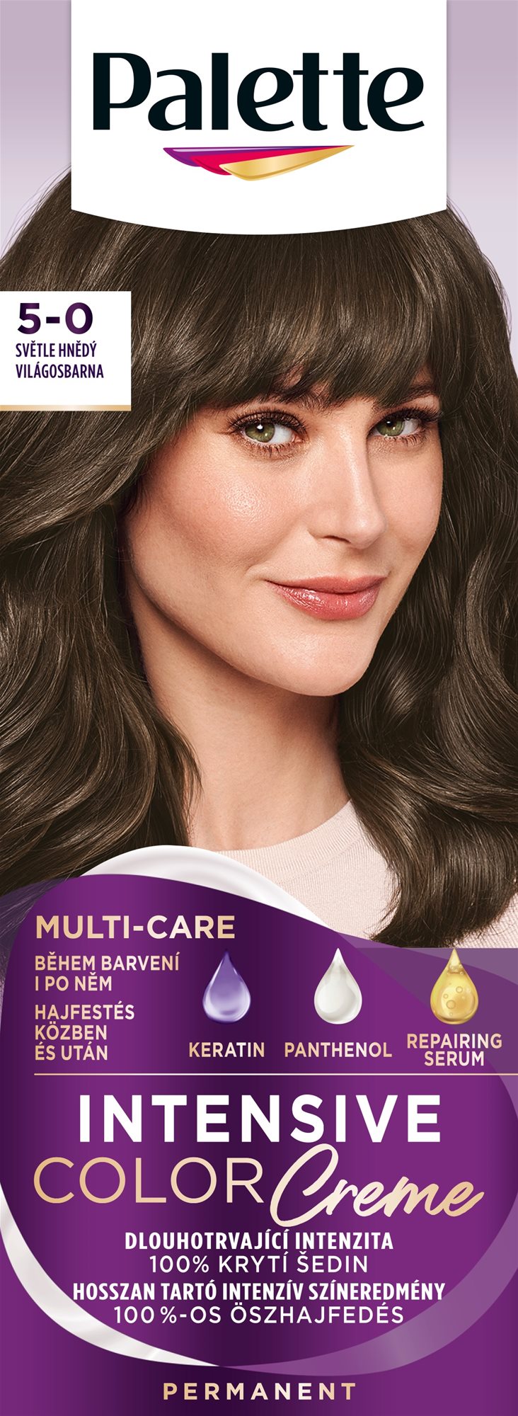 SCHWARZKOPF PALETTE Intensive Color Cream 5-0 (N4) Világosbarna
