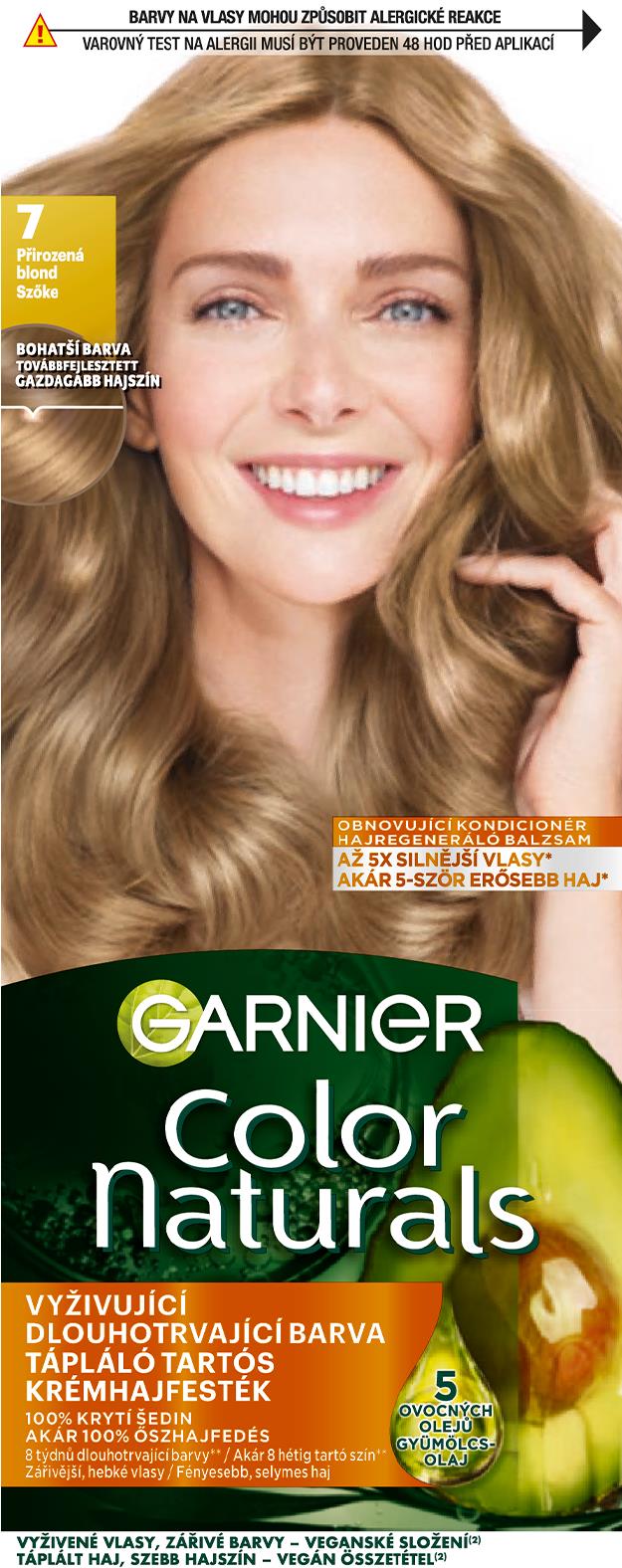 GARNIER Color Naturals tartós hajfesték 7 Természetes szőke, 60+40+12 ml