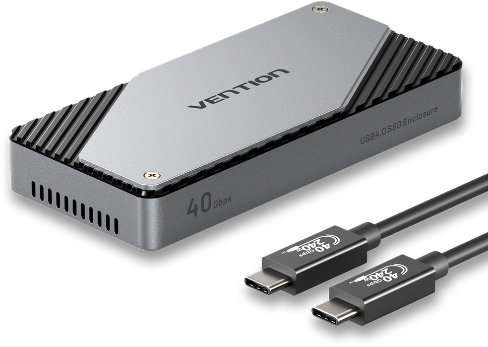 Vention M.2 NVMe SSD Enclosure USB-C 40Gbps Gray Aluminum Alloy Type