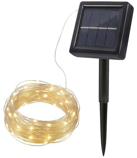 SOLIGHT Kerti LED fényfüzér, napelemes, 200 LED, 22 m, meleg fehér