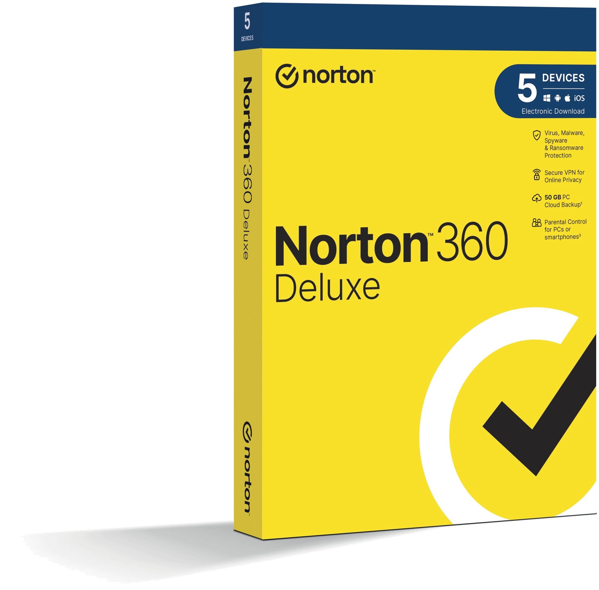 Norton 360 Deluxe 50GB, VPN, 1 felhasználó, 5 eszköz, 24 hónap (elektronikus licenc)
