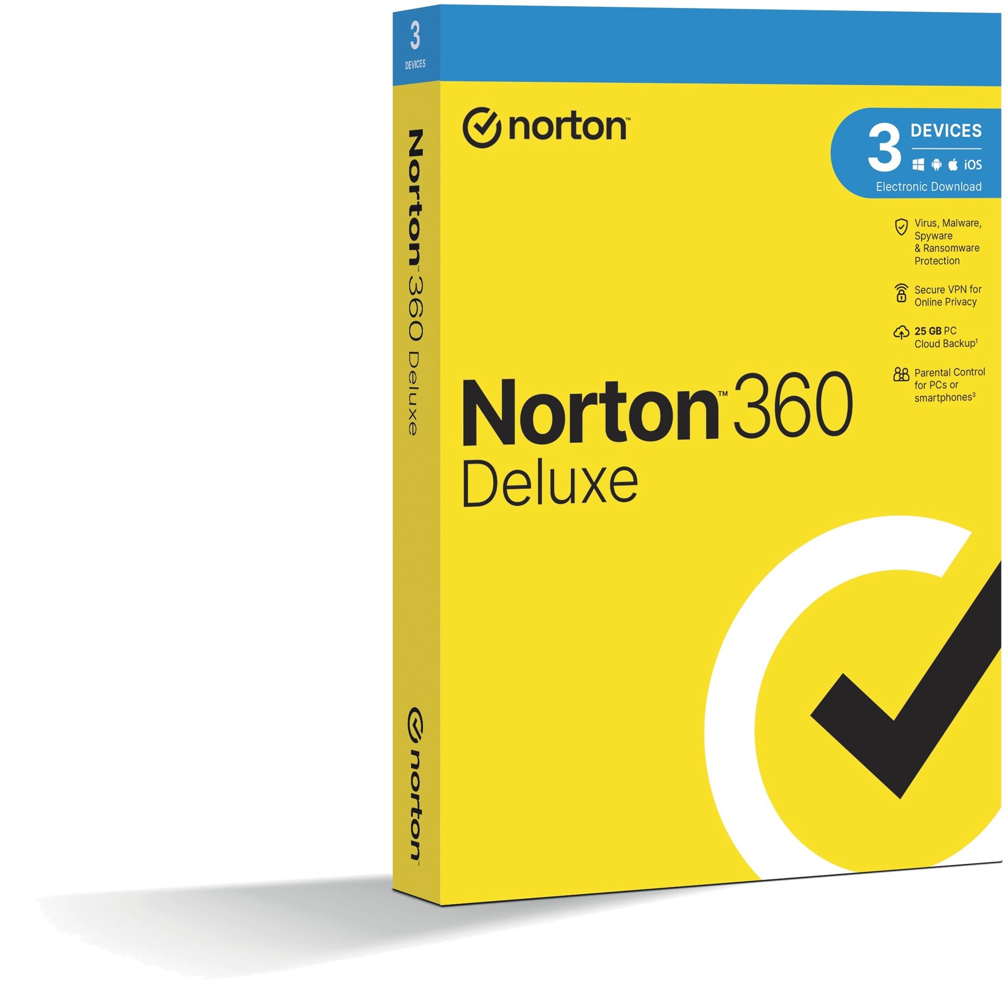 Norton 360 Deluxe 25GB, VPN, 1 felhasználó, 3 eszköz, 36 hónap (elektronikus licenc)