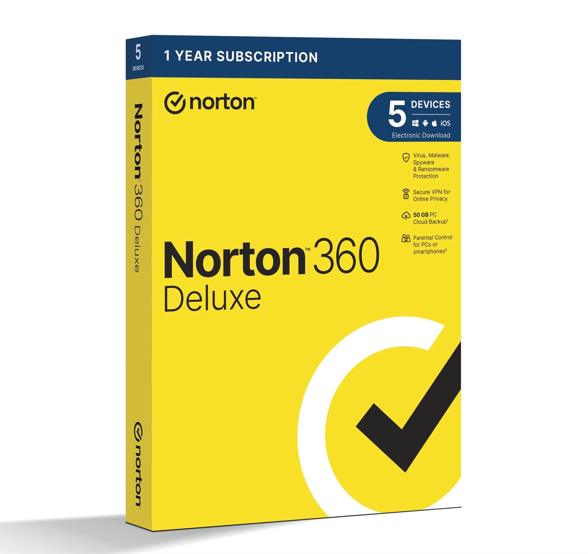 Norton 360 Deluxe 50GB, 1 felhasználó, 5 készülék, 12 hónap (elektronikus licenc)