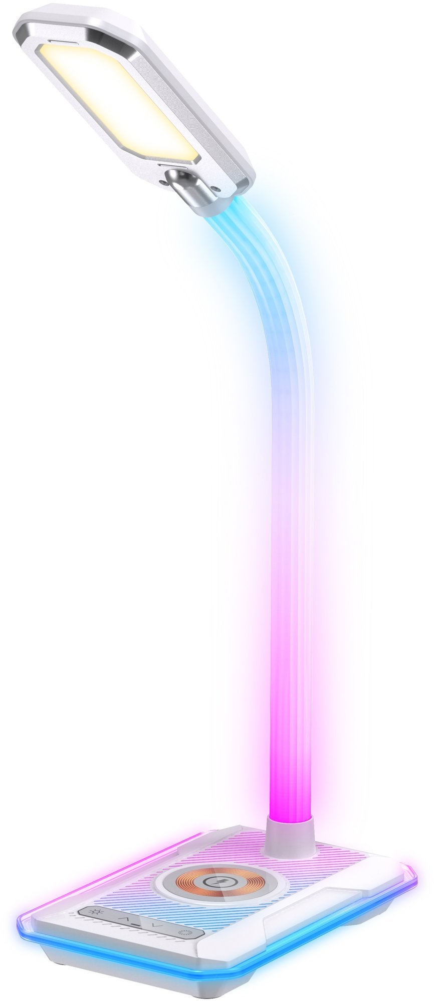 Wilit G3CQ15 LED asztali lámpa, 15W, vezeték nélküli töltés, RGB effektek, 500 lm