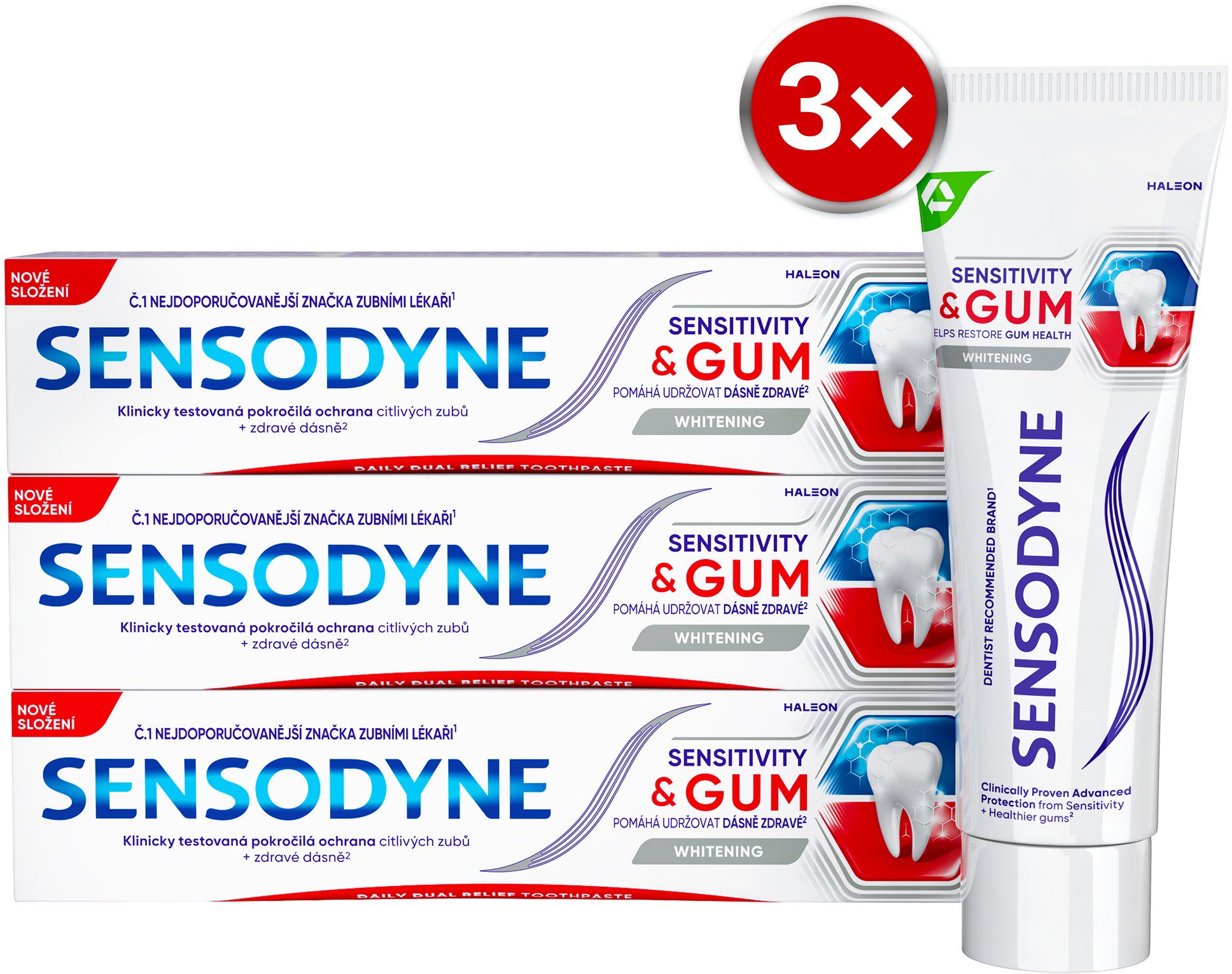 SENSODYNE Sensitive & Gum Whitening 3 × 75 ml