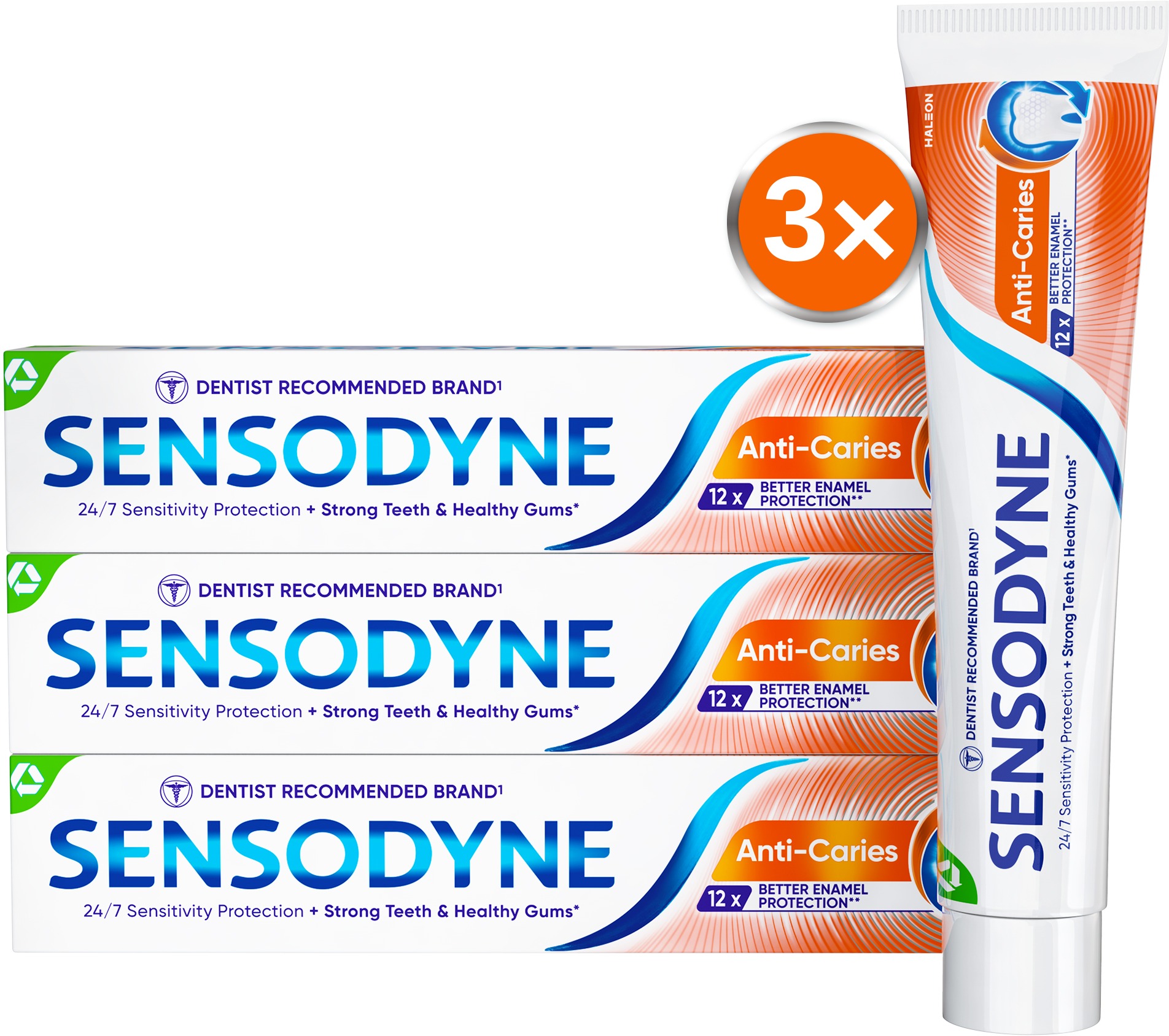 SENSODYNE Anti Caries fogszuvasodás ellen 3 × 75 ml