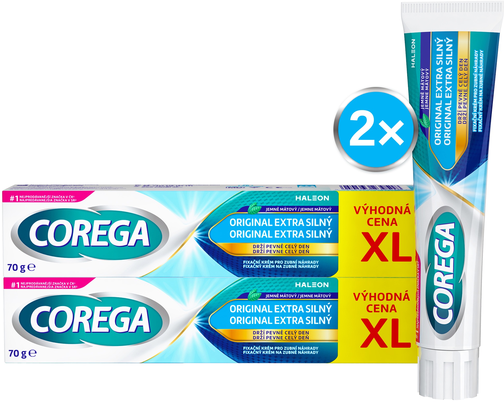 COREGA OM műfogsorhoz, Original extra erős XL 2 × 70 g