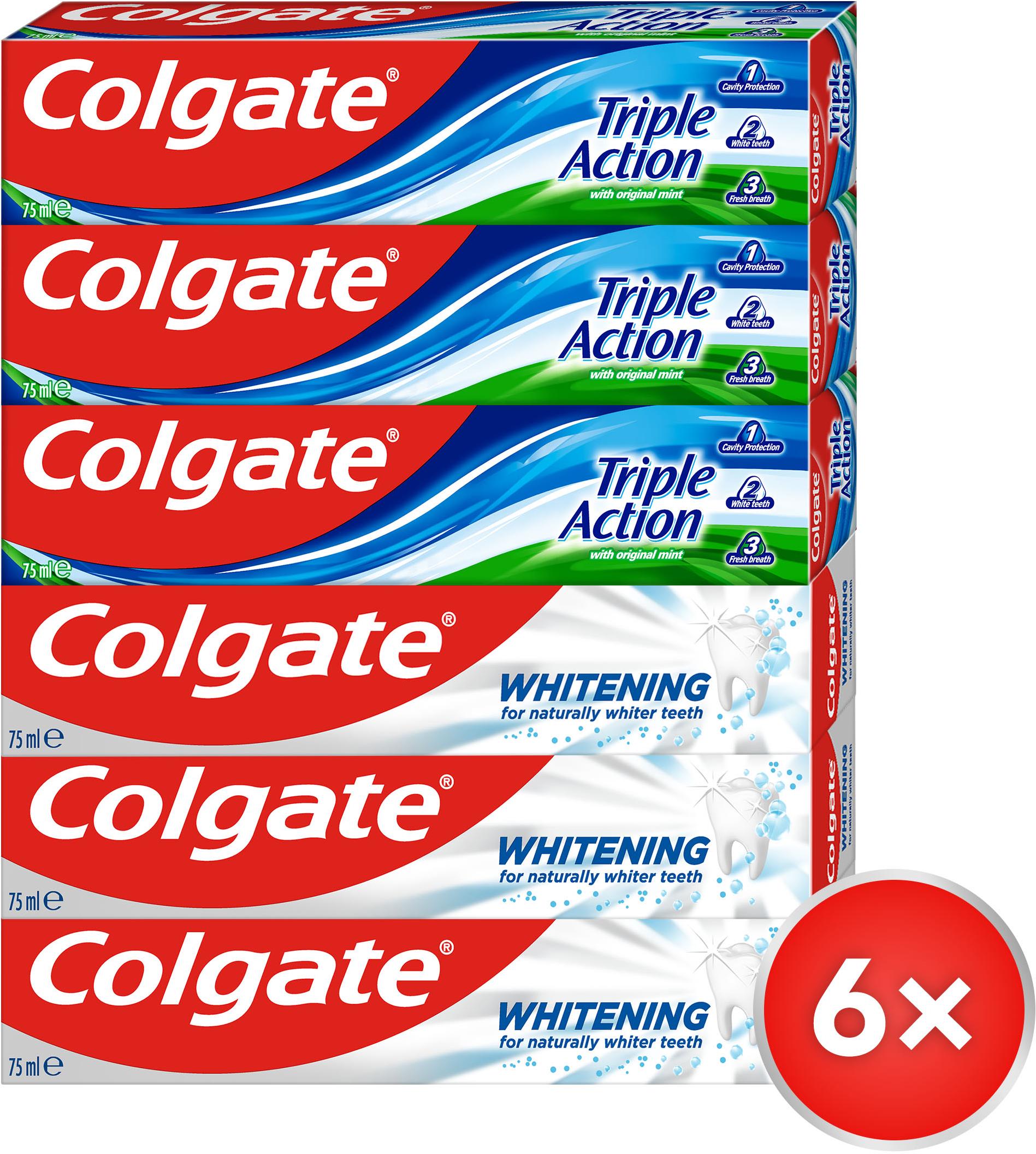 COLGATE Whitening and Triple Action 6× 75ml