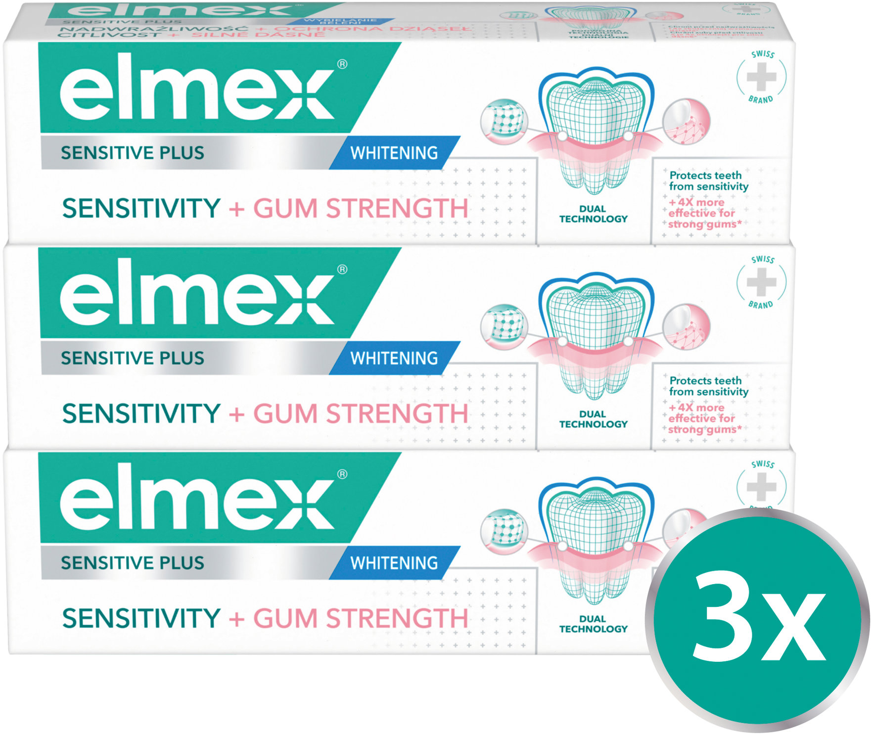 ELMEX Sensitivity + Gum Strength 3 × 75 ml