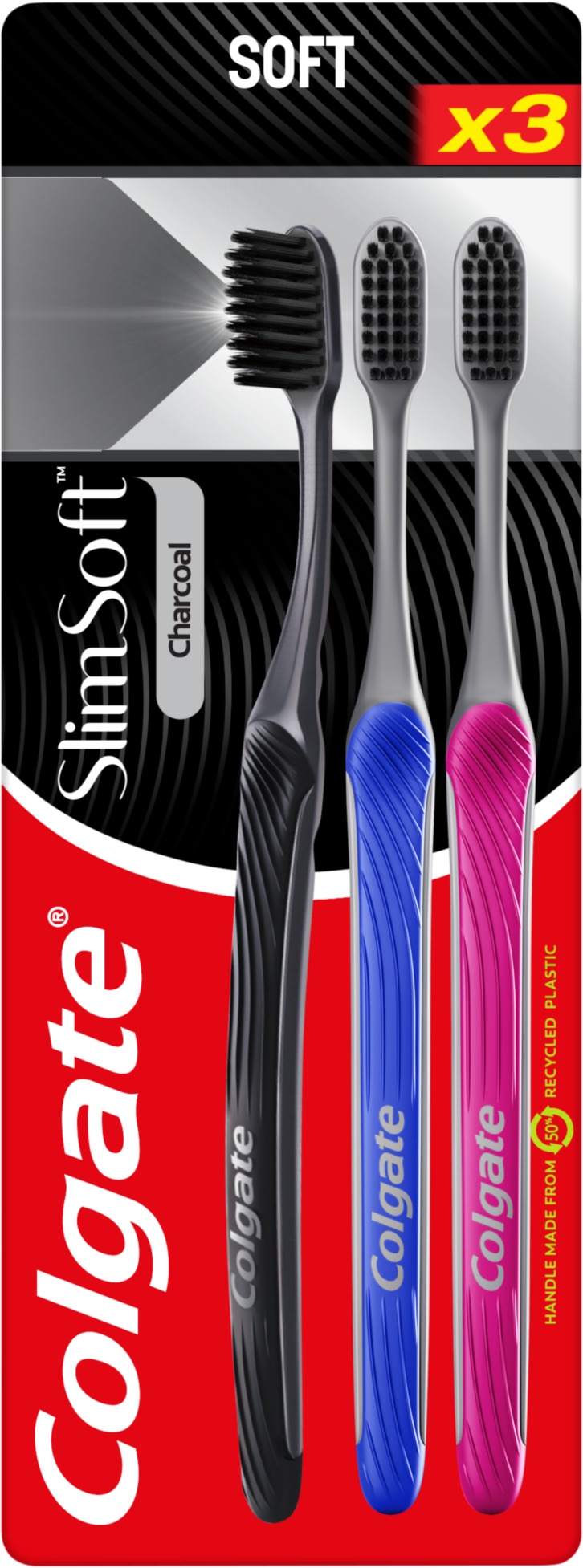 COLGATE Slim Soft Charcoal 3 darab