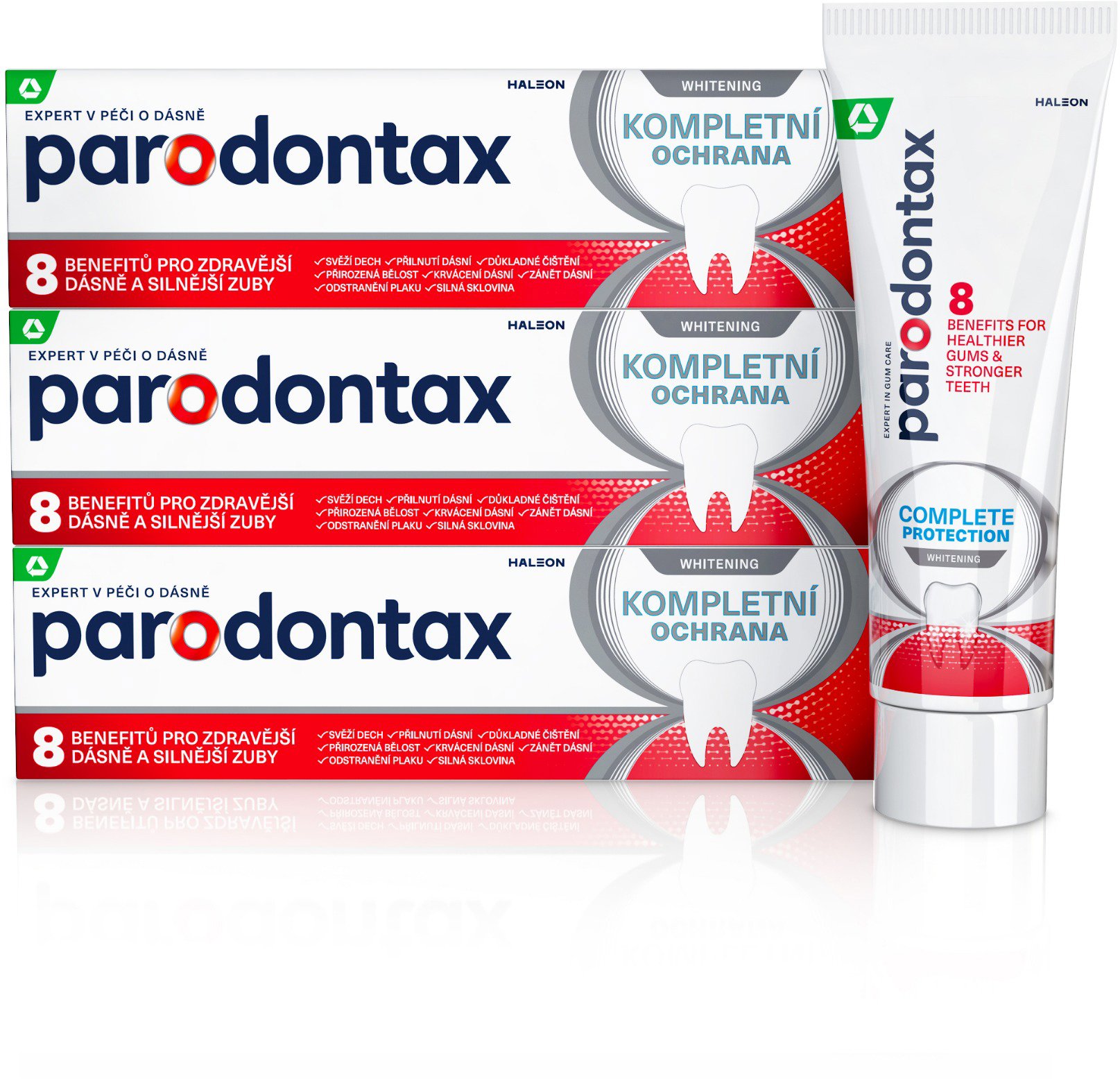 PARODONTAX Complete Protection fehérítő fogkrém 3 × 75 ml